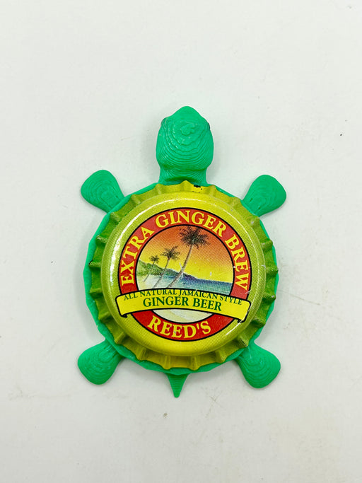 Reed’s Ginger Beer - Bottle Cap Magnet Turtle Shell Shocked Art