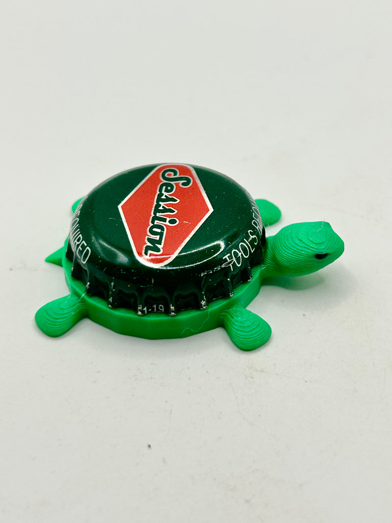 Full Sail Session (Green) - Bottle Cap Magnet Turtle Shell Shocked Art