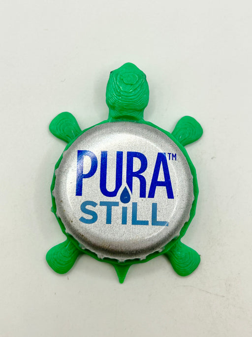 Pura Hard Seltzer - Bottle Cap Magnet Turtle Shell Shocked Art