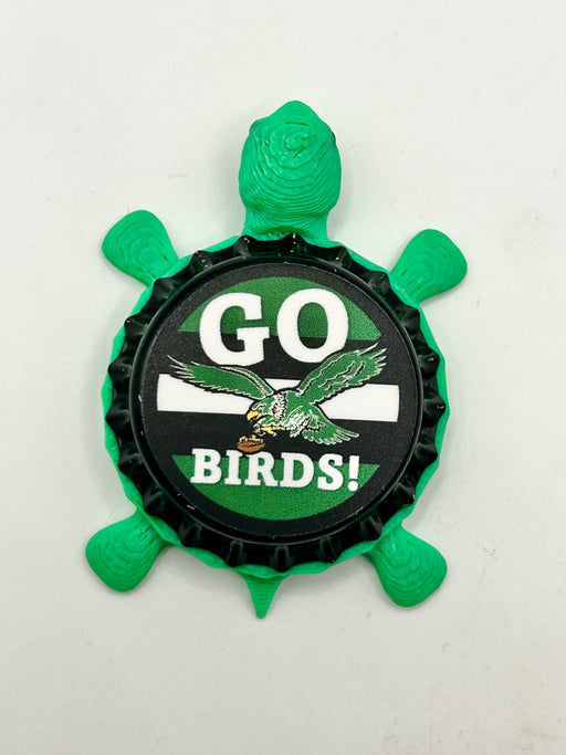 Go Birds Retro Philadelphia Eagles Bottle-Cap Magnet Turtle | Shell Shocked Art Shell Shocked Art