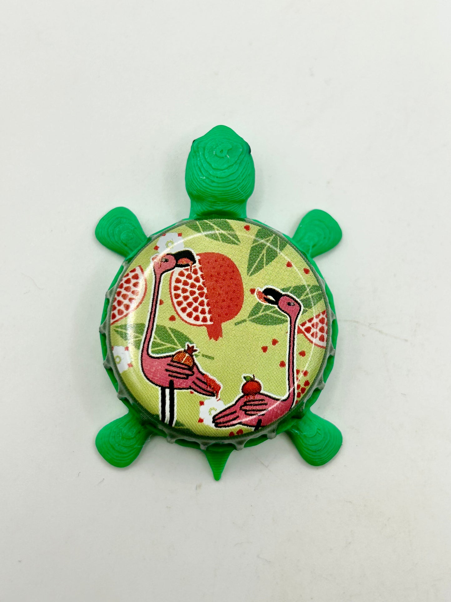 Flamingo Fruit Fight Sour Ale with Pomegranate (Bell’s Beer) - Bottle Cap Magnet Turtle Shell Shocked Art