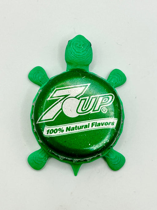 7UP (Green) - Bottle Cap Magnet Turtle Shell Shocked Art