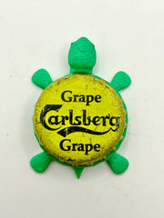 Carlsberg Grape - Bottle Cap Magnet Turtle Shell Shocked Art