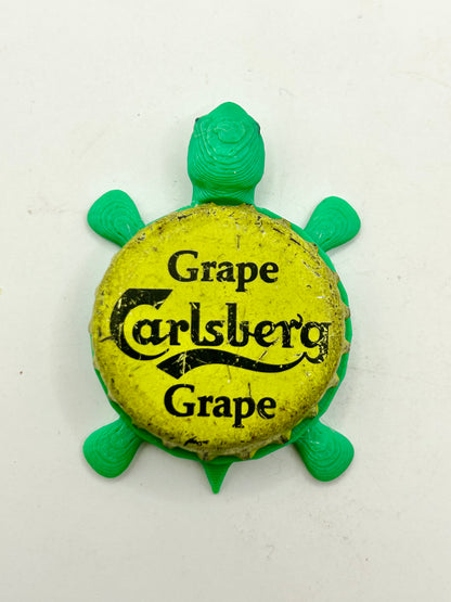 Carlsberg Grape - Bottle Cap Magnet Turtle Shell Shocked Art