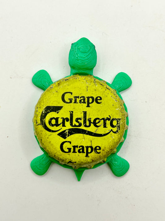 Carlsberg Grape - Bottle Cap Magnet Turtle Shell Shocked Art