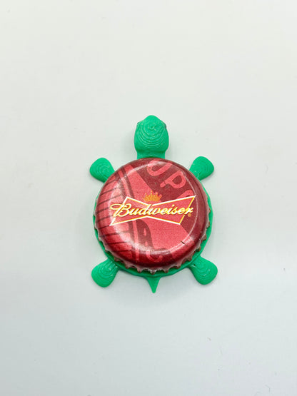 Budweiser Patriotic (Red) - Bottle Cap Magnet Turtle Shell Shocked Art