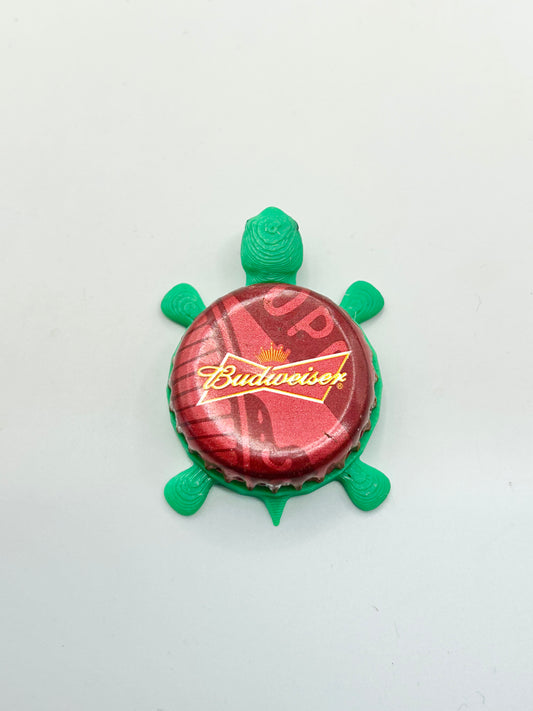 Budweiser Patriotic (Red) - Bottle Cap Magnet Turtle