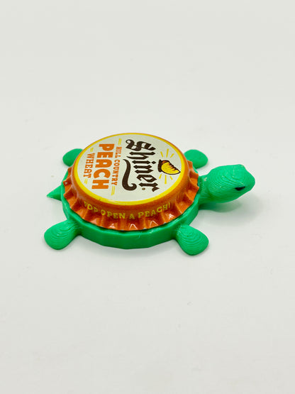 Shiner Peach Wheat - Bottle Cap Magnet Turtle Shell Shocked Art