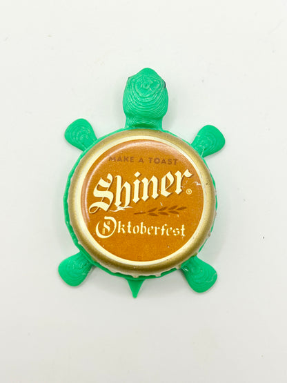Shiner Oktoberfest - Bottle Cap Magnet Turtle Shell Shocked Art