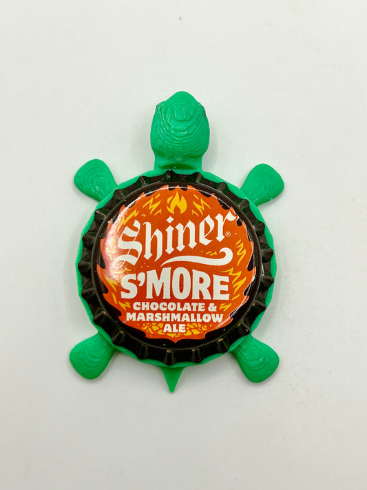 Shiner S’more Chocolate Marshmallow Ale - Bottle Cap Magnet Turtle
