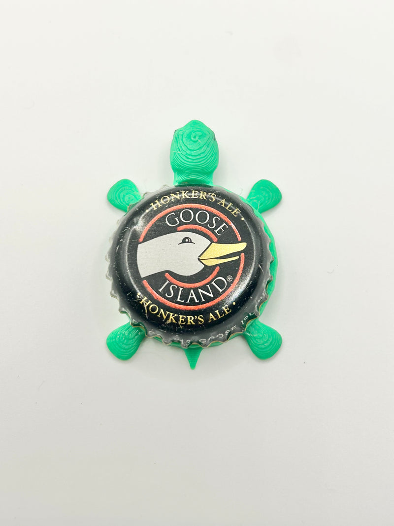 Goose Island Honkers Ale (Large Goose) - Bottle Cap Magnet Turtle Shell Shocked Art