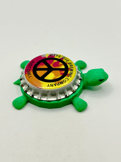Tye Dye Brewing - Bottle Cap Magnet Turtle Shell Shocked Art