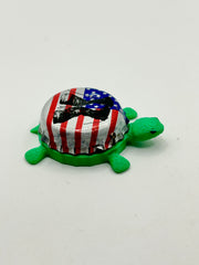 USA Flag with Boots - Bottle Cap Magnet Turtle Shell Shocked Art