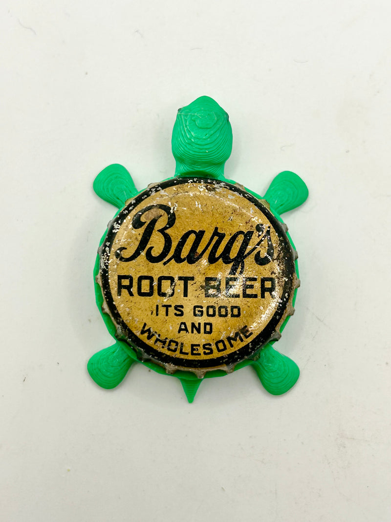 Barq’s Root Beer (Vintage) - Bottle Cap Magnet Turtle Shell Shocked Art