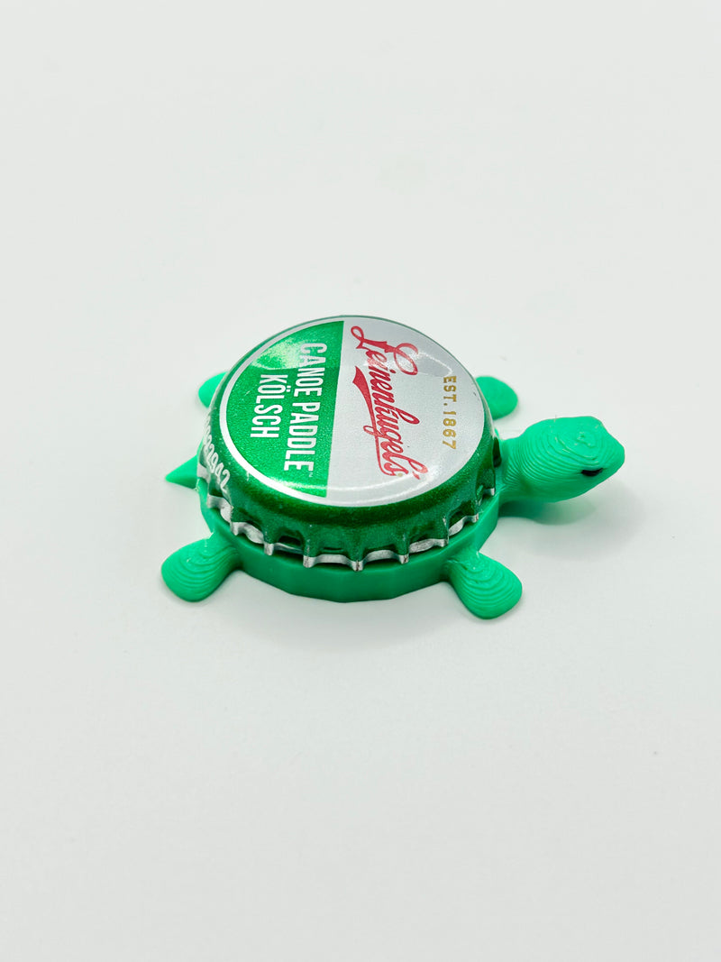 Leinenkugel's Canoe Paddler Kolsch - Bottle Cap Magnet Turtle Shell Shocked Art