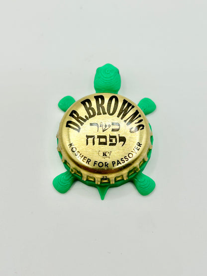 Dr Brown’s Kosher for Passover - Bottle Cap Magnet Turtle Shell Shocked Art
