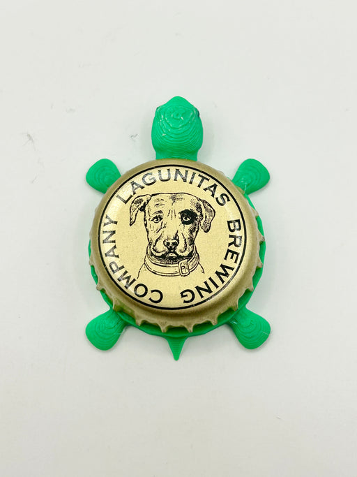 Lagunitas Brewing (Gold 3) - Bottle Cap Magnet Turtle Shell Shocked Art