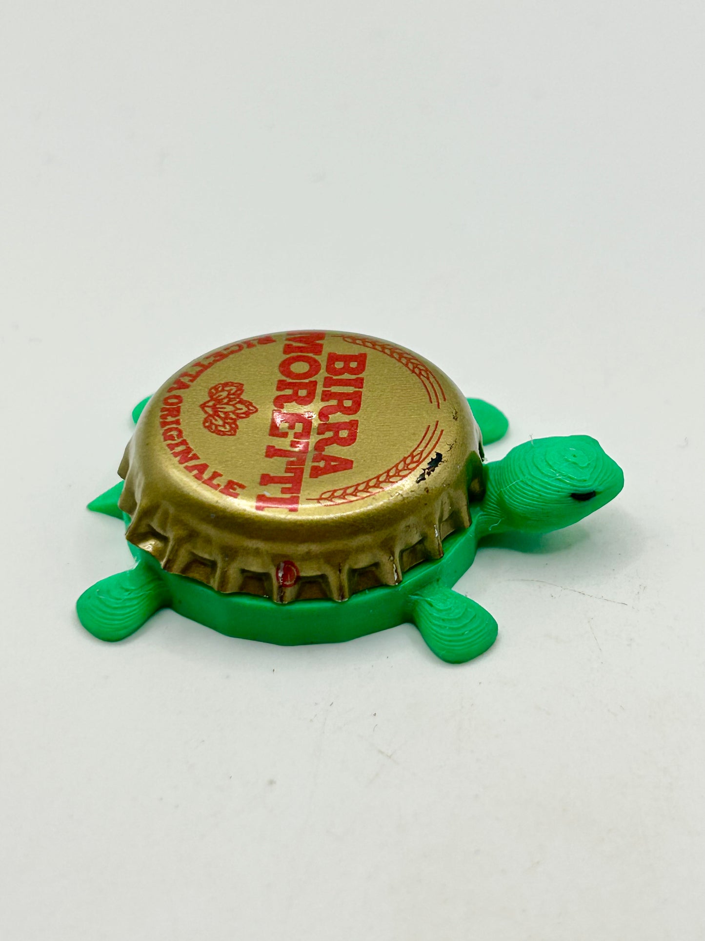 Birra Moretti - Bottle Cap Magnet Turtle Shell Shocked Art