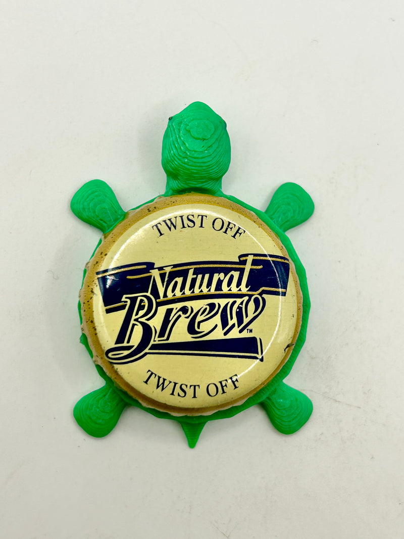 Natural Brew (Vintage) - Bottle Cap Magnet Turtle Shell Shocked Art