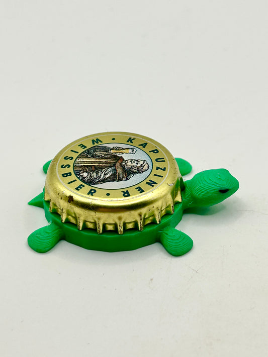 Kapuziner Weissbier - Bottle Cap Magnet Turtle Shell Shocked Art