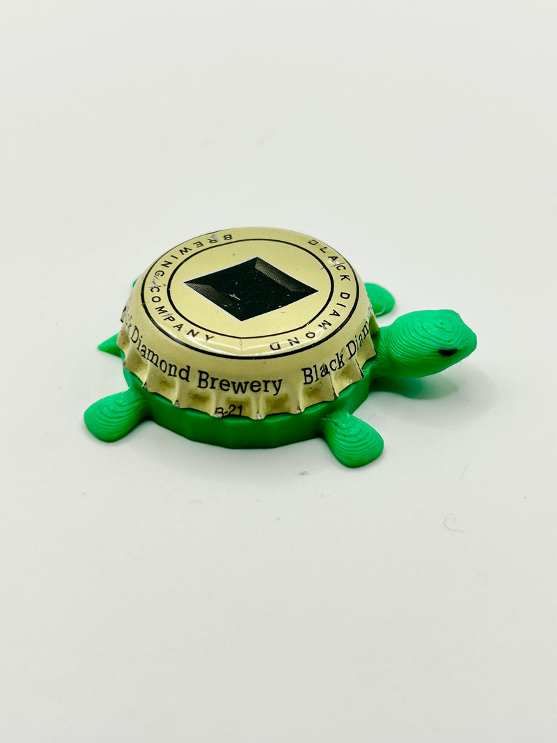 Black Diamond Brewing - Bottle Cap Magnet Turtle Shell Shocked Art