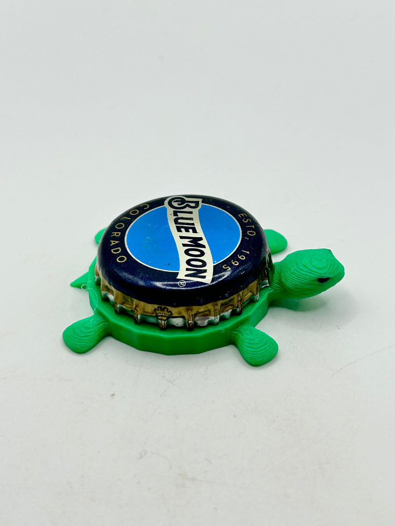 Blue Moon (Est 1995 Colorado - Rare) - Bottle Cap Magnet Turtle Shell Shocked Art