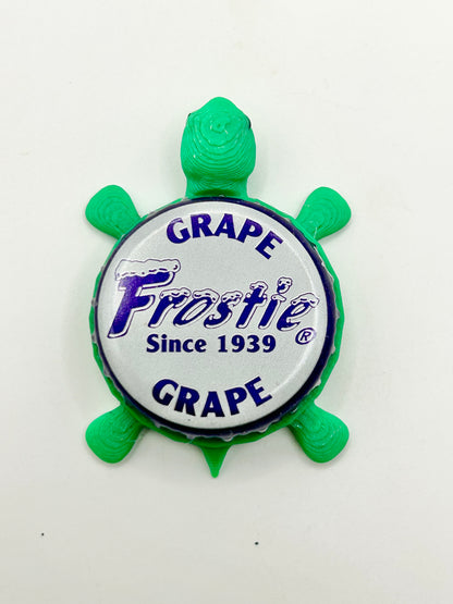 Frostie Grape Soda - Bottle Cap Magnet Turtle Shell Shocked Art