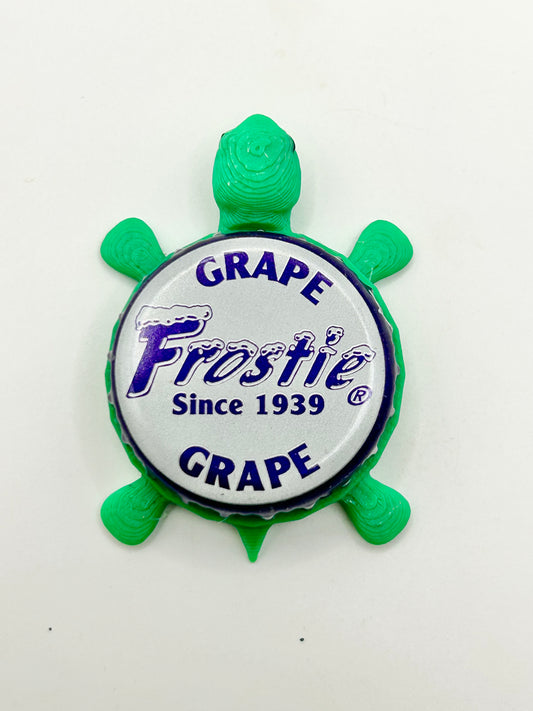 Frostie Grape Soda - Bottle Cap Magnet Turtle