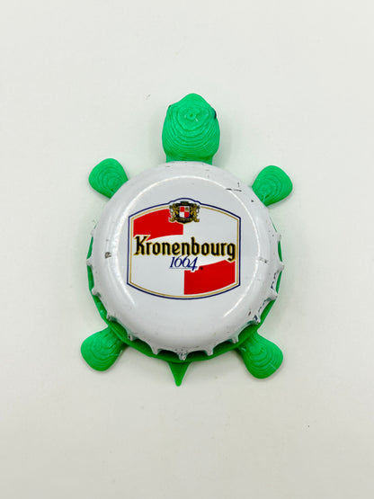 Kronenbourg 1664 (White) - Bottle Cap Magnet Turtle Shell Shocked Art