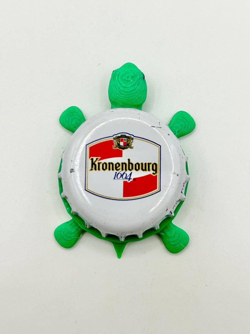 Kronenbourg 1664 (White) - Bottle Cap Magnet Turtle Shell Shocked Art