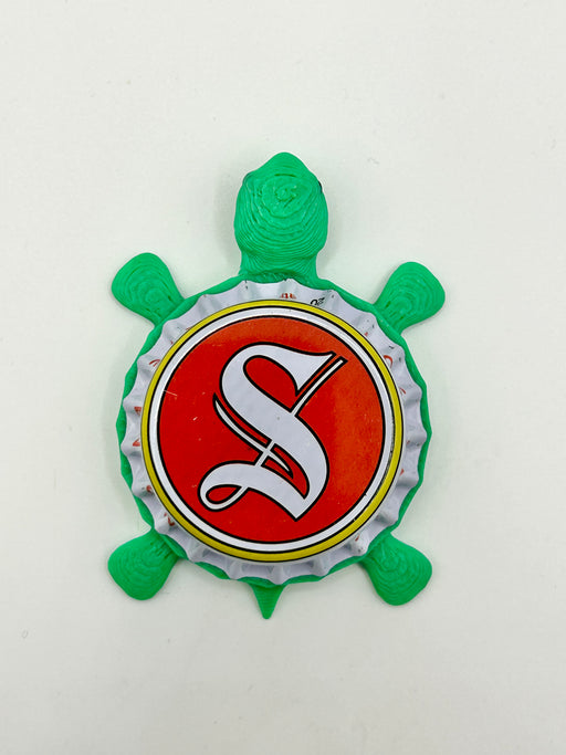Stevenson - Bottle Cap Magnet Turtle Shell Shocked Art