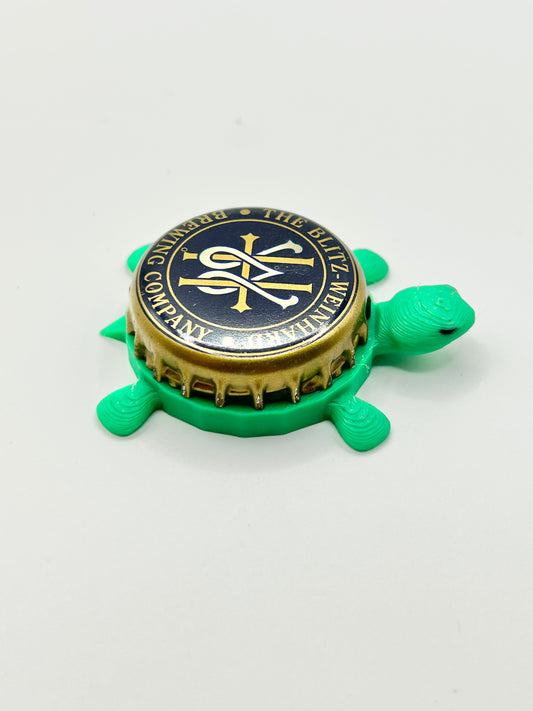 Blitz Weinhard Brewing (Monogram) - Bottle Cap Magnet Turtle