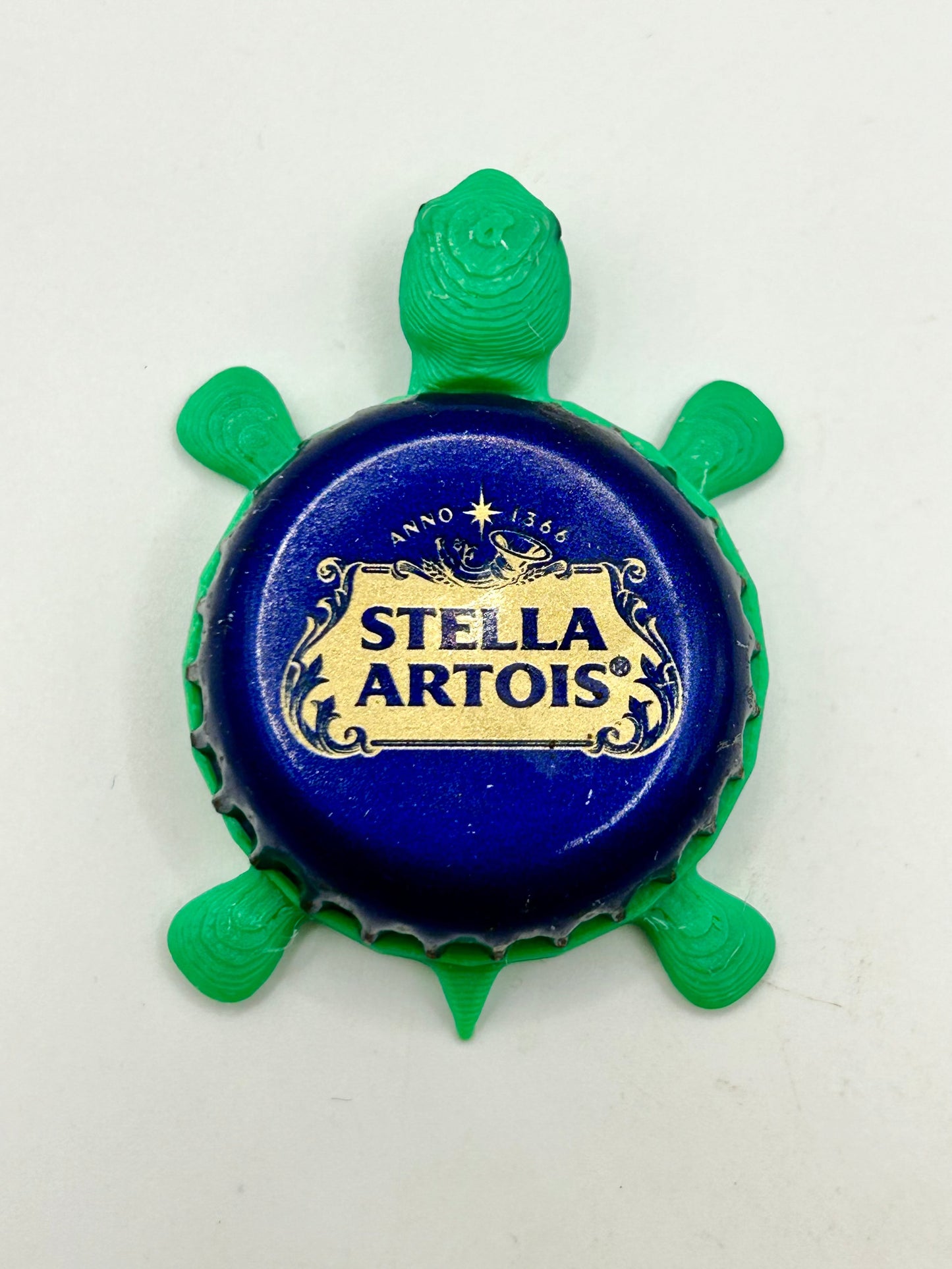 Stella Artois (Blue) - Bottle Cap Magnet Turtle Shell Shocked Art