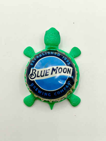 Blue Moon (Dome Shell) - Bottle Cap Magnet Turtle Shell Shocked Art