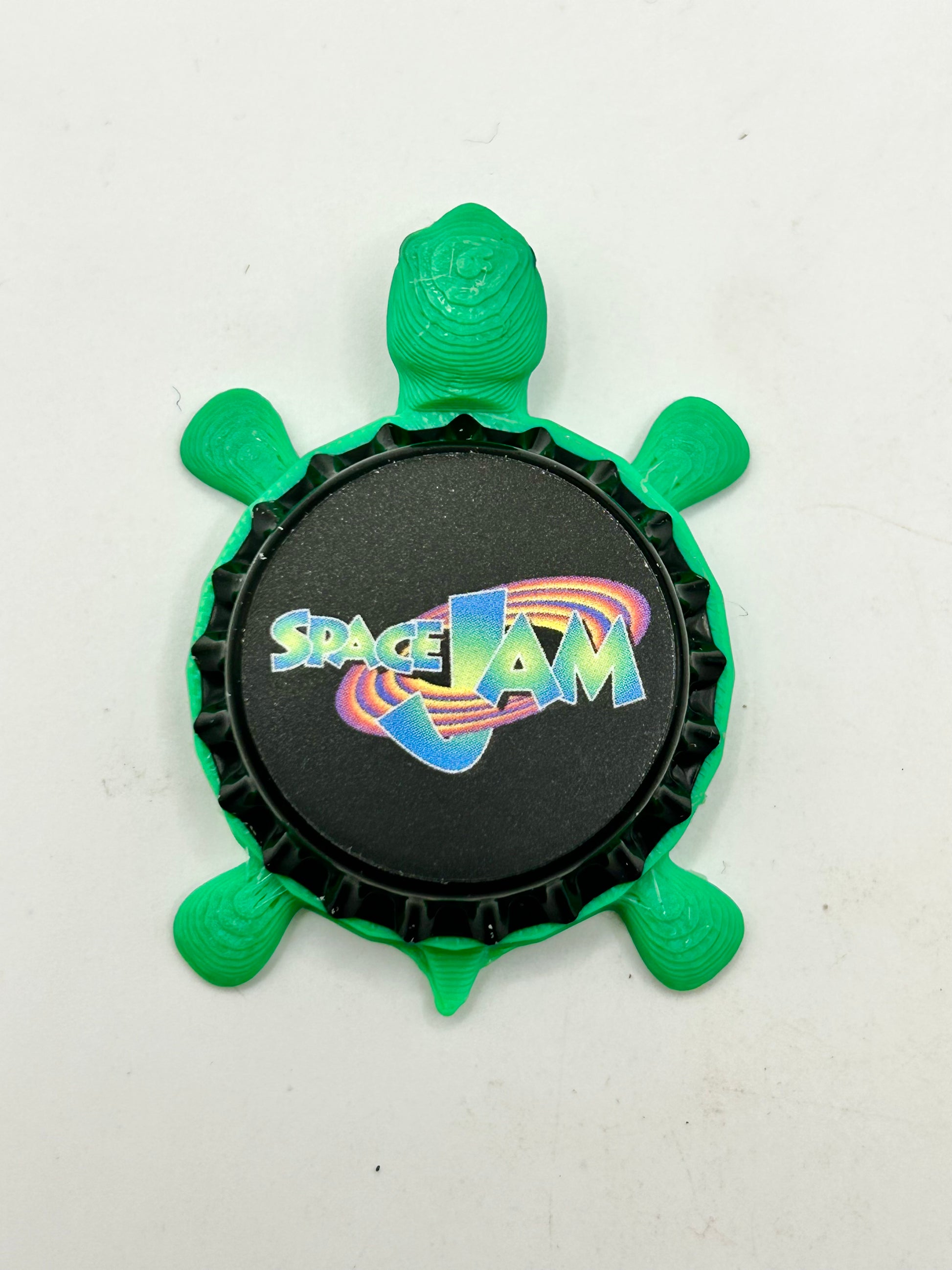 Space Jam - Bottle Cap Magnet Turtle Shell Shocked Art