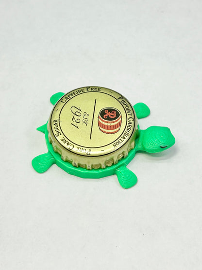 Reading Draft Root Beer - Bottle Cap Magnet Turtle Shell Shocked Art