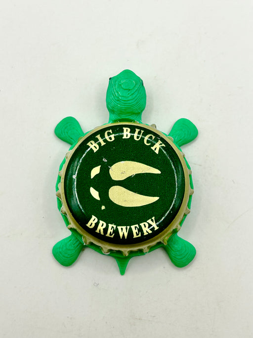 Big Buck Brewery - Bottle Cap Magnet Turtle Shell Shocked Art