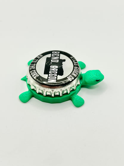 Atlas Cider - Bottle Cap Magnet Turtle Shell Shocked Art