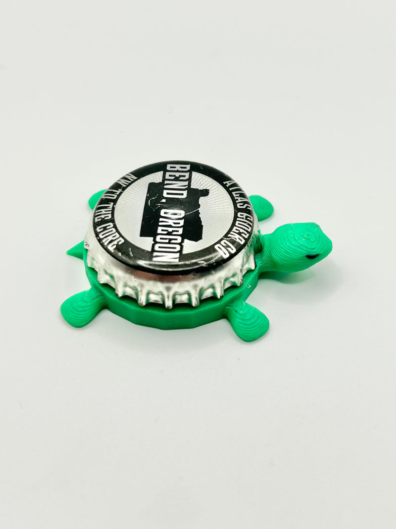 Atlas Cider - Bottle Cap Magnet Turtle Shell Shocked Art