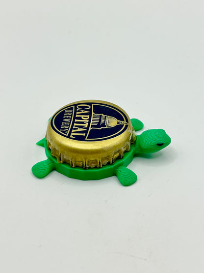 Capital Brewing - Bottle Cap Magnet Turtle Shell Shocked Art