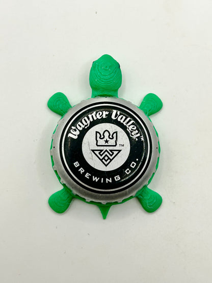 Wagner Valley Brewing - Bottle Cap Magnet Turtle Shell Shocked Art