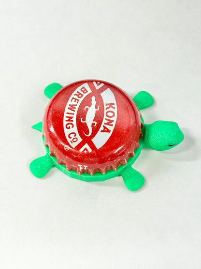 Kona Brewing (Red) - Bottle Cap Magnet Turtle Shell Shocked Art