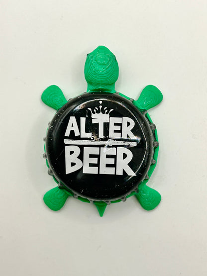 Alter Beer - Bottle Cap Magnet Turtle Shell Shocked Art