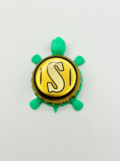 Southampton (Gold) - Bottle Cap Magnet Turtle Shell Shocked Art