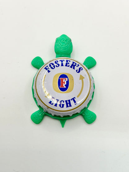 Foster’s Light - Bottle Cap Magnet Turtle Shell Shocked Art
