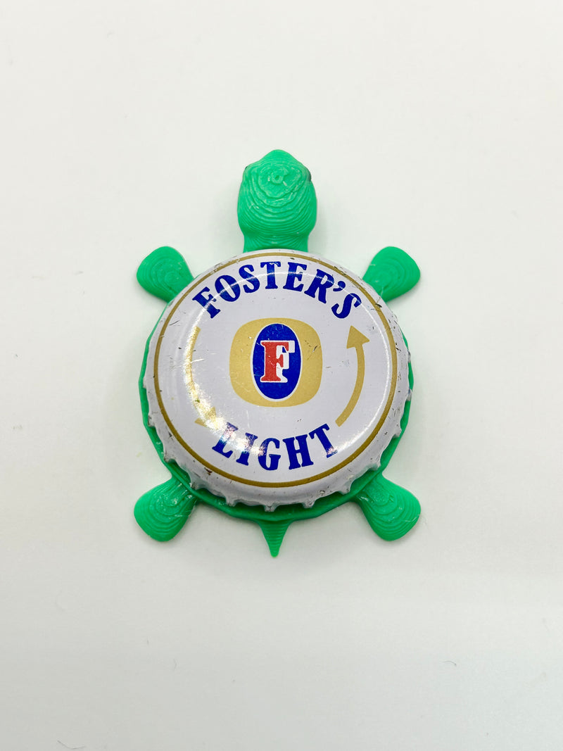 Foster’s Light - Bottle Cap Magnet Turtle Shell Shocked Art