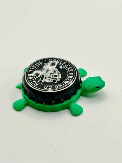Cable Car Brewing - Bottle Cap Magnet Turtle Shell Shocked Art