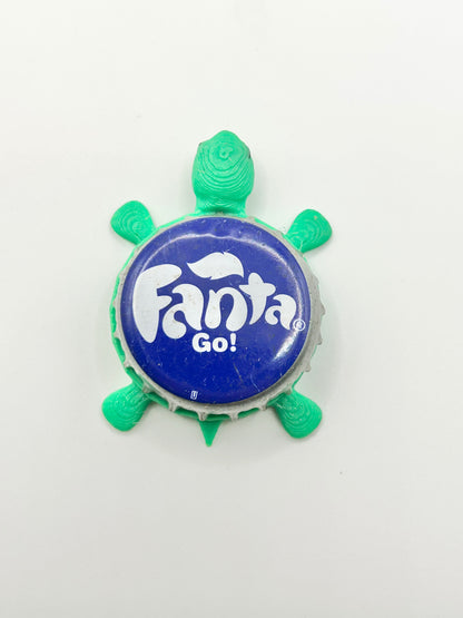 Fanta Go! Soda - Bottle Cap Magnet Turtle Shell Shocked Art