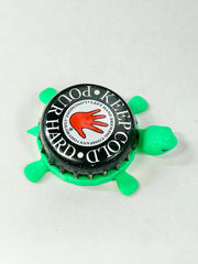 Left Hand Brewing (Black) - Bottle Cap Magnet Turtle Shell Shocked Art