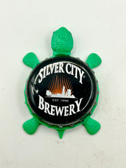 Silver City Brewing - Bottle Cap Magnet Turtle Shell Shocked Art